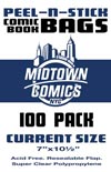 Current Size Comic Book Bags Peel-N-Stick 100-Pack