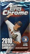Topps 2010 Chrome MLB Trading Cards Pack