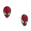 Spider-Man Silver Tone Red Enamel Stud Earrings