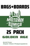 Golden Age Size Comic Book Bag-N-Board 25-Pack