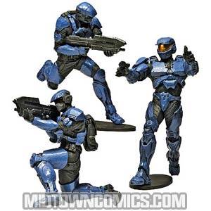 Halo Wars Heroic Collection 2009 Wave 1 Squad 2 Blue UNSC Troops Mini Figures Set