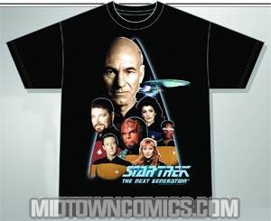 Star Trek The Next Generation Crew Black T-Shirt Large