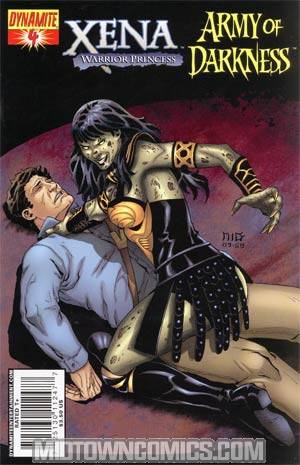 Xena vs Army Of Darkness What Again #4 Xena Choking Ash Cover