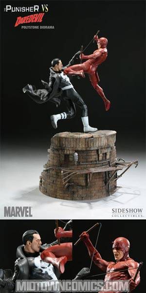 Punisher vs Daredevil Diorama Statue Classic Version