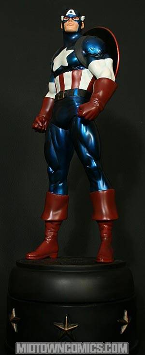 Metallic Captain America Statue By Bowen
