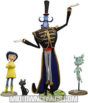 Coraline PVC Set A Coraline Mr Bobinsky And Ghost