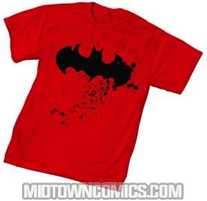 Batman Splatter Symbol Red T-Shirt Large