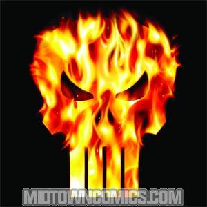 Punisher Fiery Skull Black T-Shirt Large