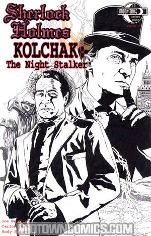 Sherlock Holmes & Kolchak The Night Stalker Cry Of Thunder #1 Ltd Ed Joe Corroney Sketch Cover