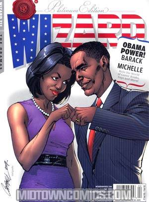 Wizard Comics Magazine #211 Platinum J Scott Campbell Barack & Michelle Obama Cvr