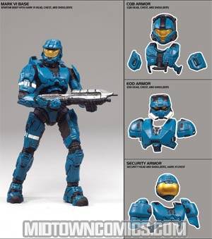 Halo Deluxe Boxed Set Series 1 Spartan Mark VI Teal Deluxe Armor Pack Action Figure