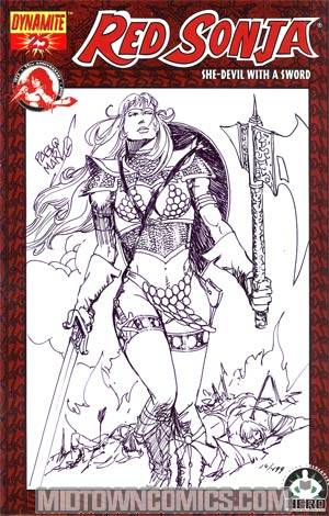 Red Sonja Vol 4 #25 Cover H Pablo Marcos Original Art Sketch Edition
