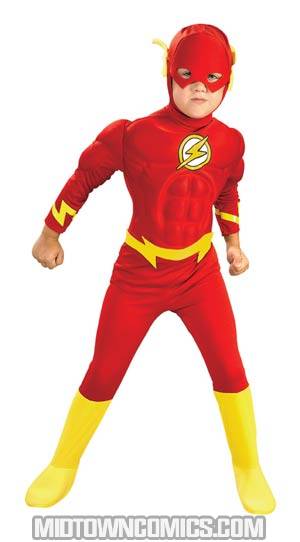 Justice League Deluxe Muscle Chest The Flash Child Costume Medium