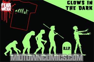 Zombie Evolution Black Glow-In-The-Dark T-Shirt Large