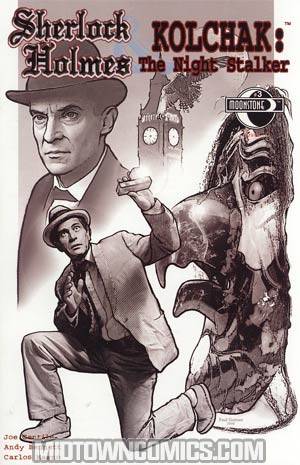 Sherlock Holmes & Kolchak The Night Stalker Cry Of Thunder #3 Limited Paul Guinan Black & White Cover