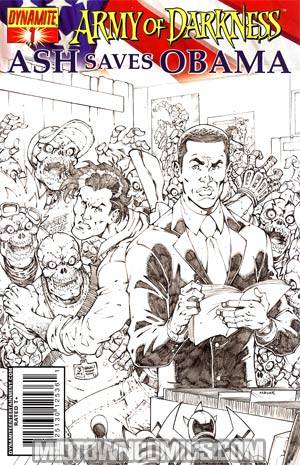 Army Of Darkness Ash Saves Obama #1 Cover C Incentive Todd Nauck Sketch Variant Cover