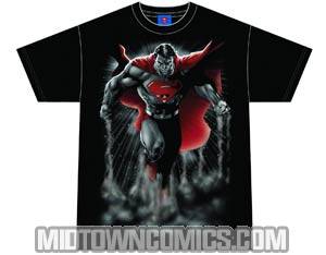 Superman Above The Clouds Black T-Shirt Large