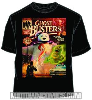 Ghostbusters Bustin Covers Black T-Shirt Large