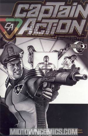 Captain Action Comics #3.5 Re-Action Black & White Cover