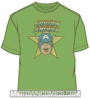Captain America CA The Star Kelly Green T-Shirt Large