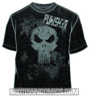 Punisher Ready For This Black Crinkle Wash T-Shirt Large
