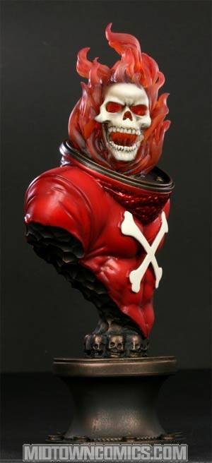 Blazing Skull Mini Bust By Bowen