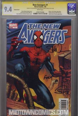 New Avengers #1 Cover K Incentive McNiven Variant Cover Signed By Steve McNiven David Finch Frank Darnata CGC 9.4