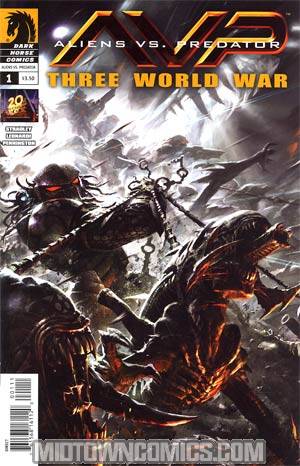 Aliens vs Predator Three World War #1 Cover A Regular Raymond Swanland Cover           