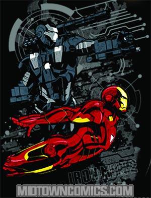 Iron Man Left Route-M Black T-Shirt Large