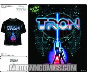 Tron Original Cover Glow-In-The-Dark Black T-Shirt Large