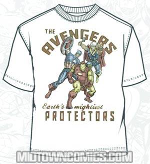 Avengers Mightiest Protectors White T-Shirt Large