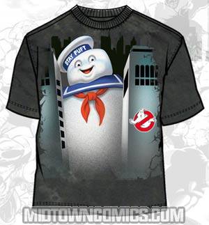 Ghostbusters Its Staypuft Black T-Shirt Large