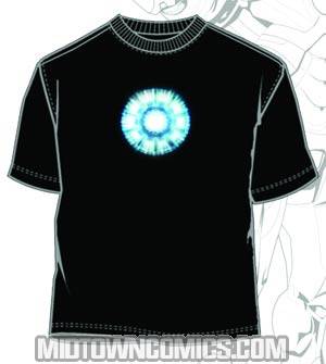 Iron Man 2 Heart Core Black T-Shirt Large