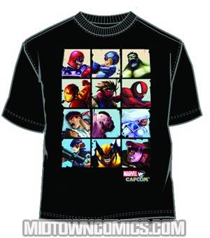 Marvel vs Capcom Battle Blox Black T-Shirt Large
