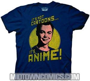 Big Bang Theory Its Not Cartoons Blue T-Shirt Large