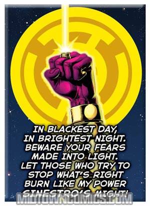 Blackest Night Magnet - Yellow Lantern Corps Fear Oath (29572DC)