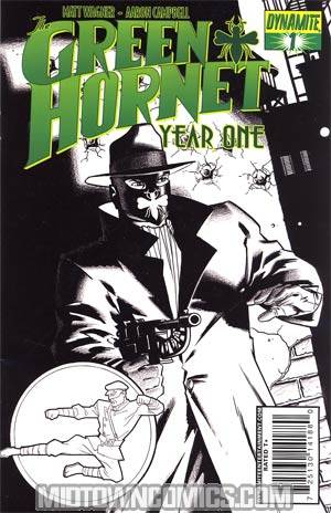 Green Hornet Year One #1 Cover E Incentive Matt Wagner Black & White & Green Cover