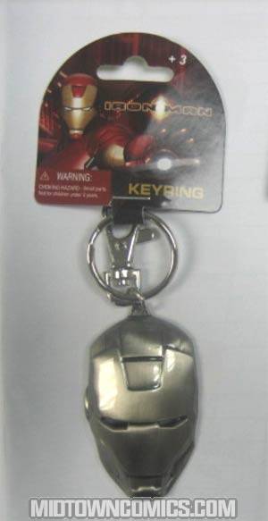 Iron Man Head Pewter Keyring