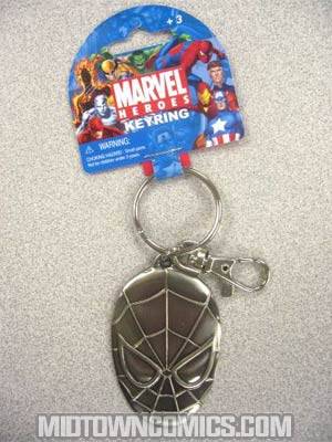 Spider-Man Head Pewter Keyring