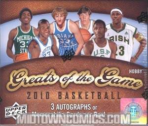 Upper Deck 2010 Greats Of The Game Basketball Trading Cards Box