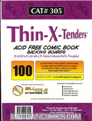 Bill Cole THIN-X-TENDERS Magazine Size Boards 100-Count