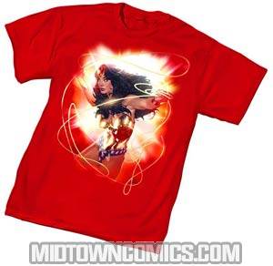 Wonder Woman Golden Lasso By Adam Hughes T-Shirt Large