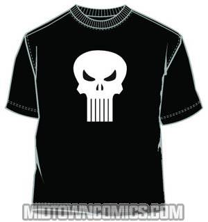 Punisher Glow Head Glow-In-The-Dark Black T-Shirt Large