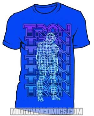 Tron Wire Frame Royal Blue T-Shirt Large