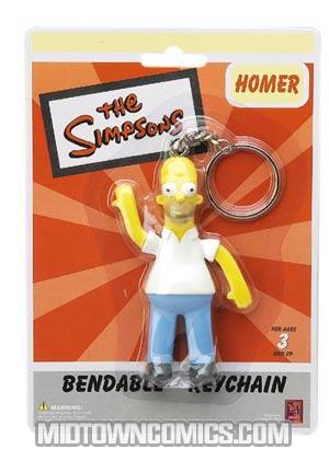 Simpsons Bendable 3.5-Inch Keychain Homer Simpson