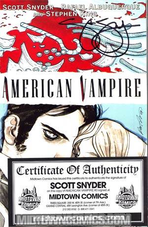 American Vampire #3 Cover B Regular Rafael Albuquerque Cover Signed By Scott Snyder 