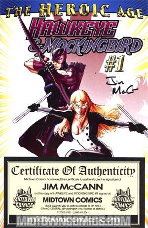 Hawkeye & Mockingbird #1 1st Ptg Regular Paul Renaud Cover Signed By Jim McCann (Heroic Age Tie-In)