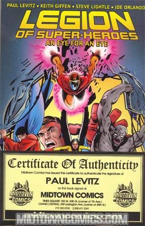 Legion Of Super-Heroes An Eye For An Eye TP Signed By Paul Levitz