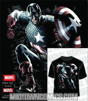 Captain America Normandy Invasion Previews Exclusive Black T-Shirt Large