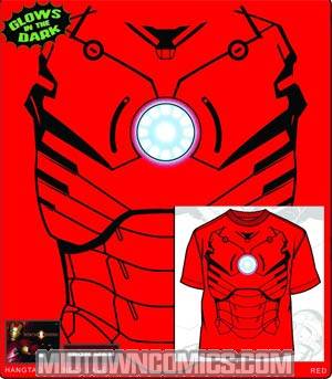 Iron Man Iron Suit 2-M Glow-In-The-Dark Red T-Shirt Large
